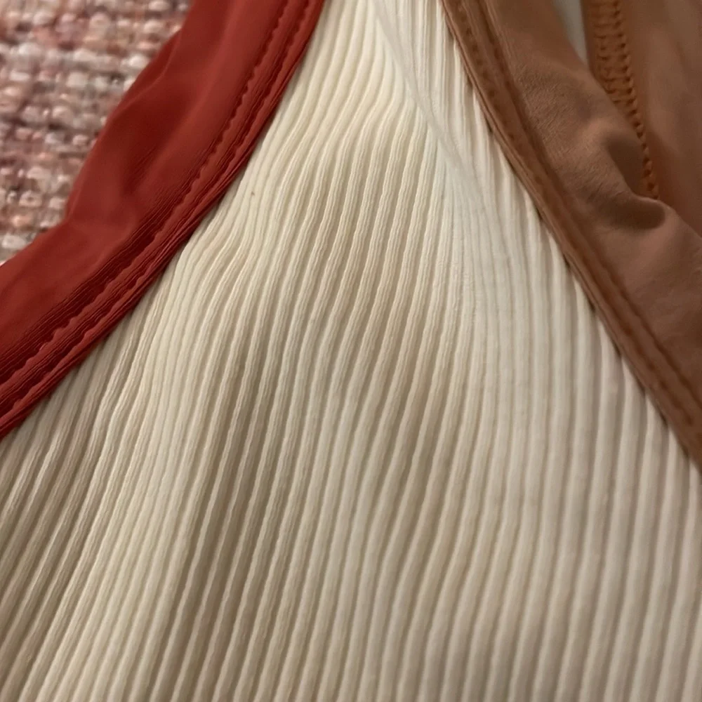 l*space Lala Ribbed‎ Bikini Top Cream Putty Brick XL NEW